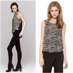 Rag And Bone Fleet Stripe Silk Mesh Blouse XS Black Sheer Edgy Party Moto Y2K